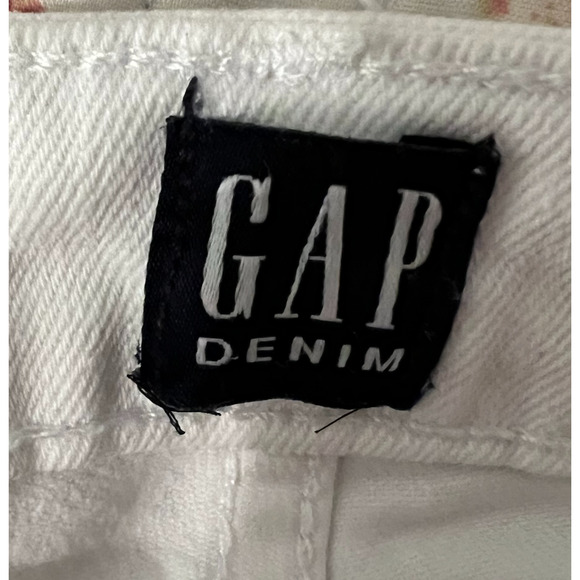 GAP Jeans Womens Size 29 Waist White Straight Leg Pockets Mid Rise Stretch - Picture 2 of 9